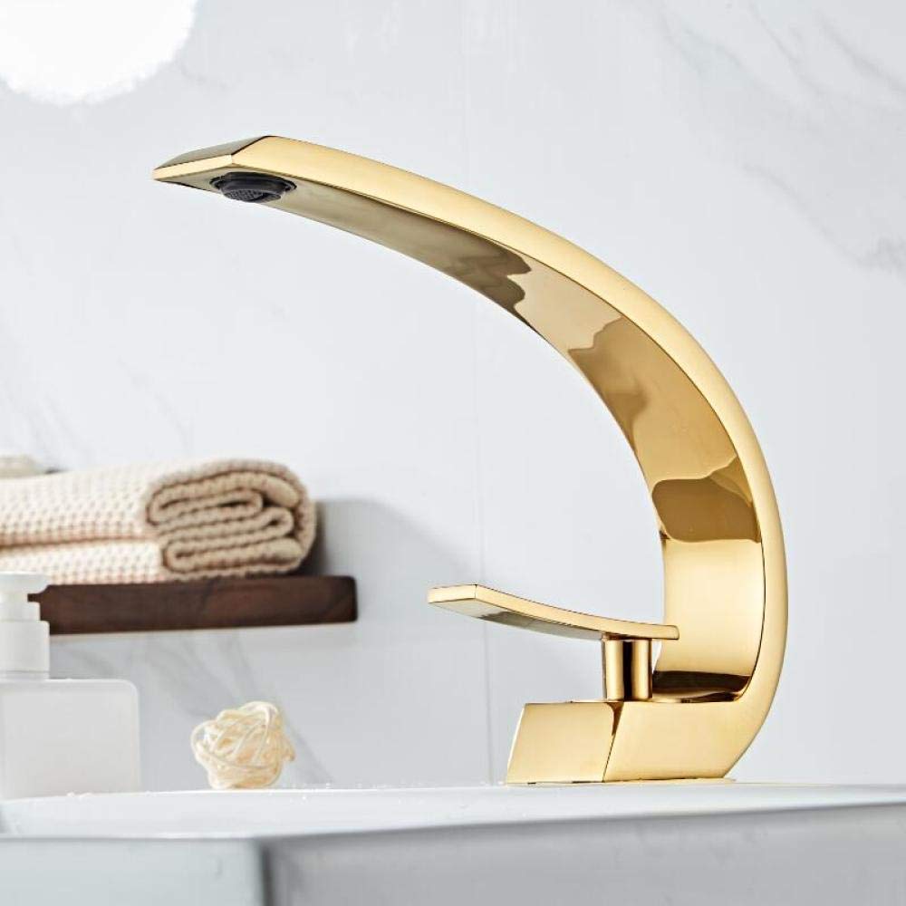 Cadenza Modern Crescent Waterfall Single-Handle Bathroom Sink Faucet