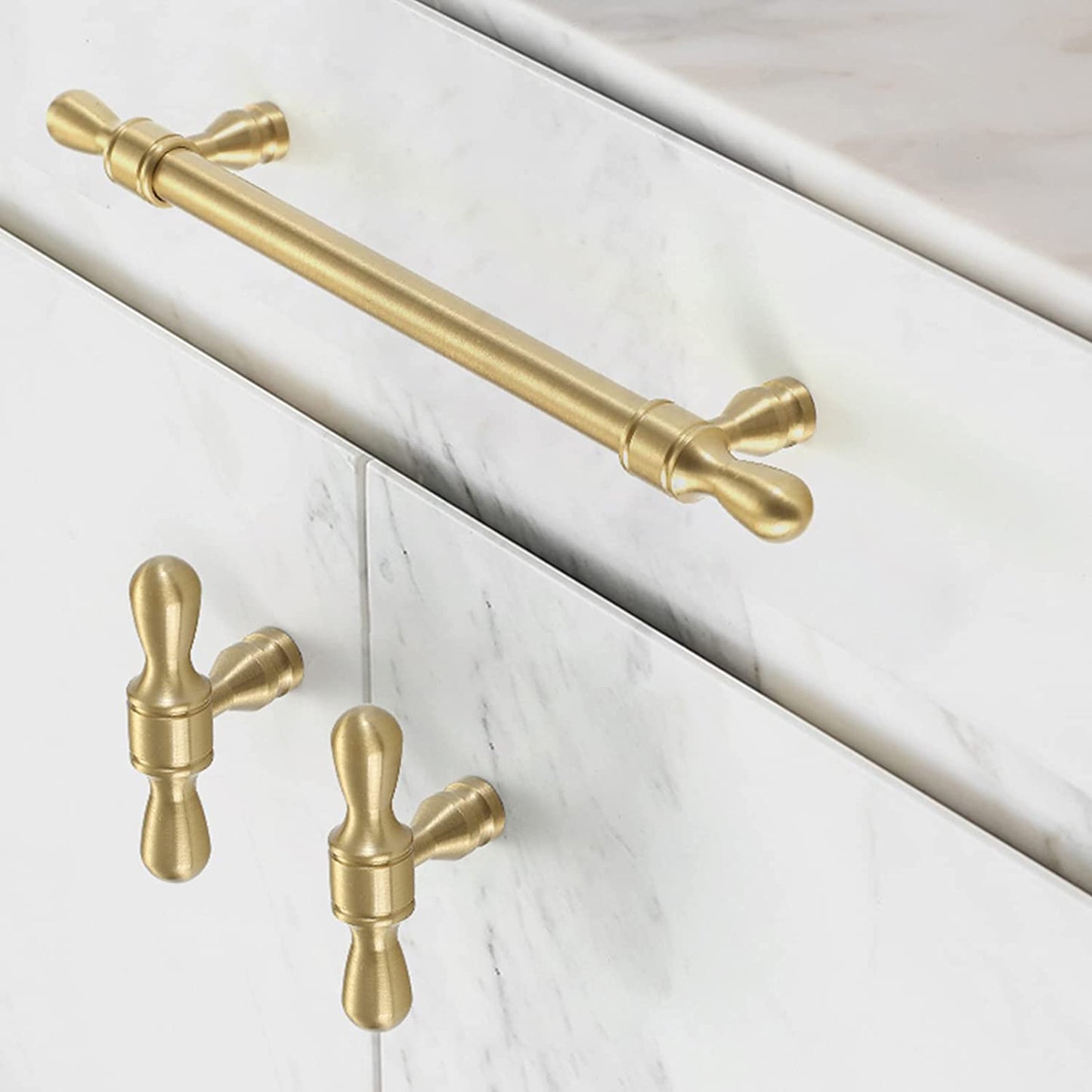 Comforsyco Classic Gold Zinc Alloy Cabinet Pulls for Drawers and Dressers