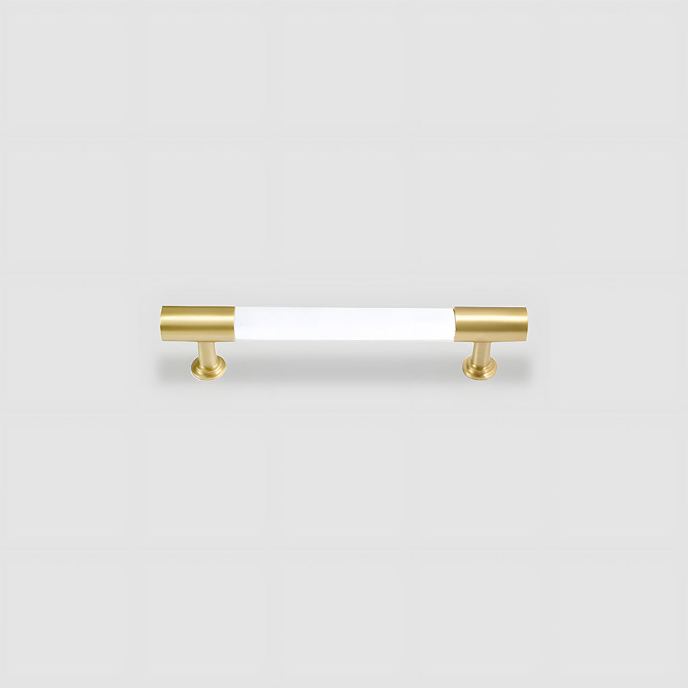 Comforsyco Clear Acrylic Cabinet Handles with Gold Brass Accents