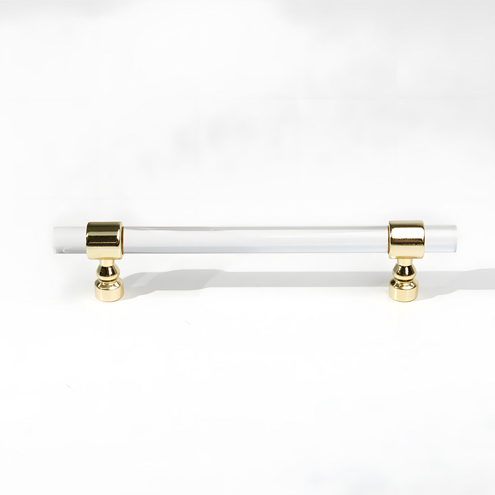 Comforsyco Clear Acrylic Cabinet Pulls and Knobs, Gold / Silver Options