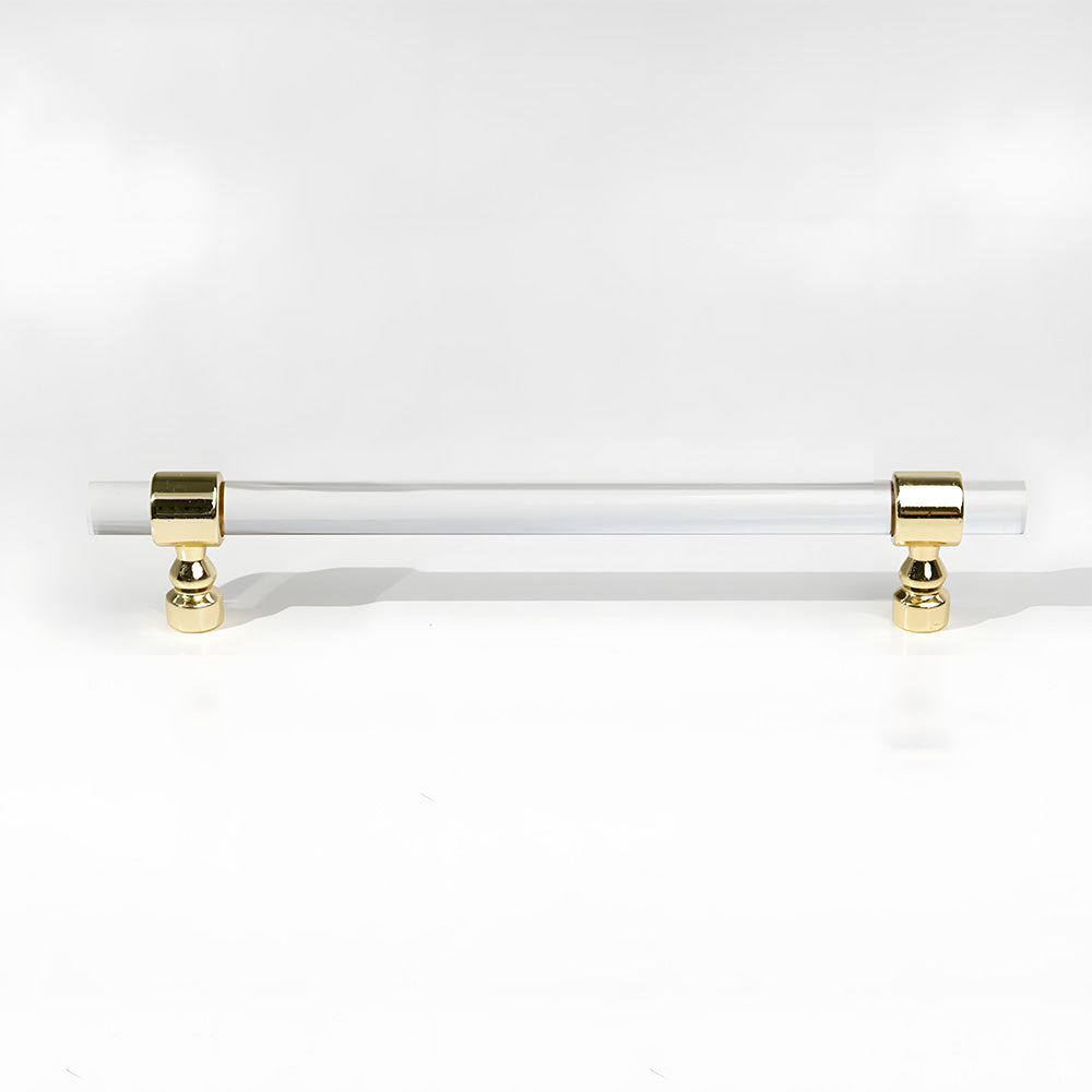 Comforsyco Clear Acrylic Cabinet Pulls and Knobs, Gold / Silver Options