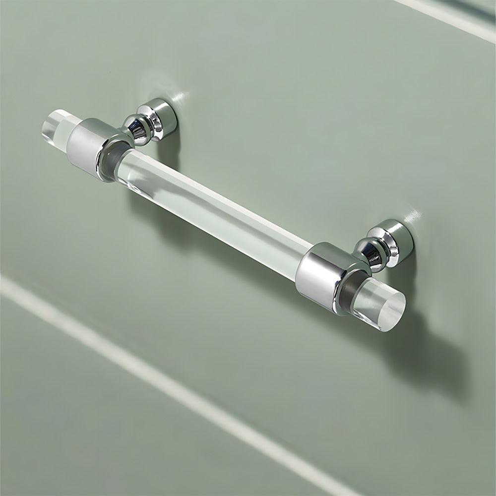 Comforsyco Clear Acrylic Cabinet Pulls and Knobs, Gold / Silver Options