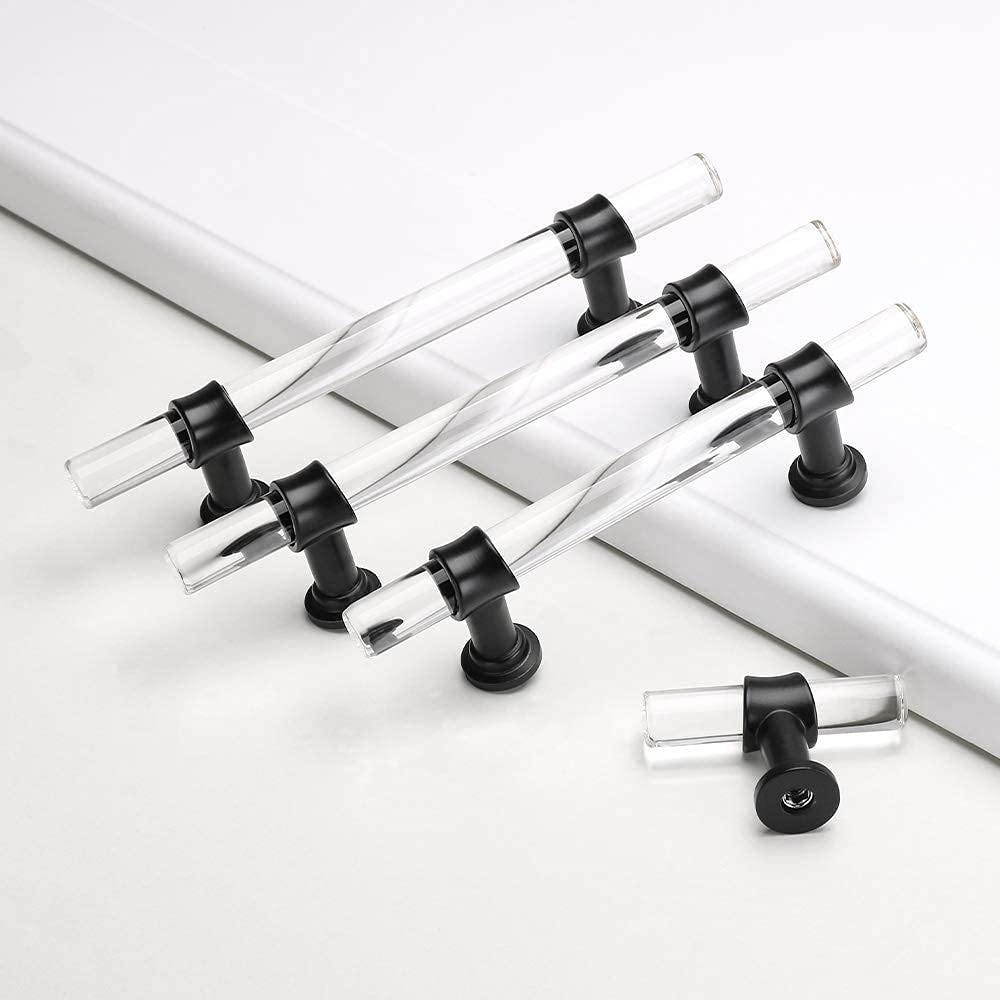 Comforsyco Clear Acrylic Cabinet Pulls and T-Bar Knobs