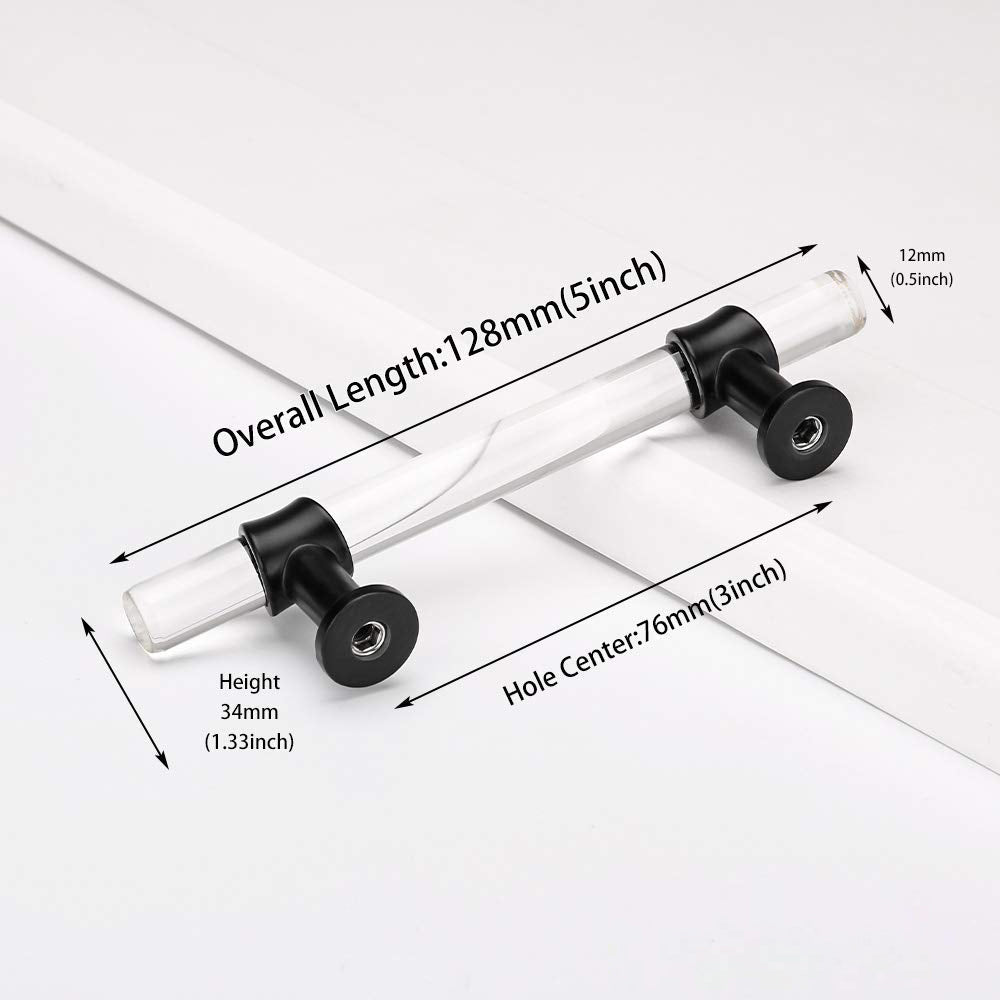 Comforsyco Clear Acrylic Cabinet Pulls and T-Bar Knobs