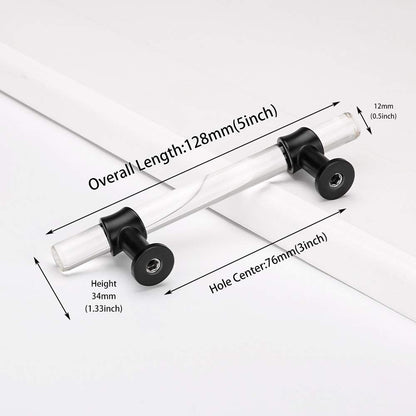 Comforsyco Clear Acrylic Cabinet Pulls and T-Bar Knobs