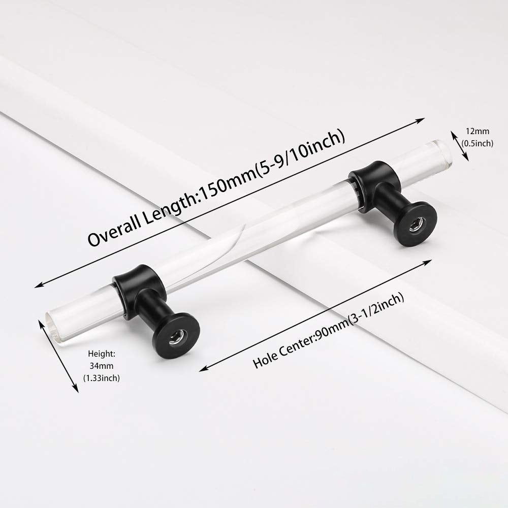 Comforsyco Clear Acrylic Cabinet Pulls and T-Bar Knobs