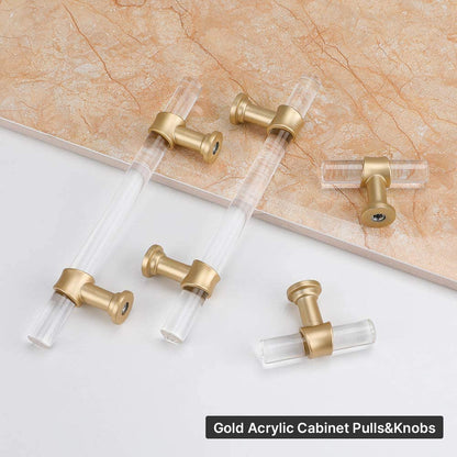 Comforsyco Clear Acrylic Cabinet Pulls and T-Bar Knobs