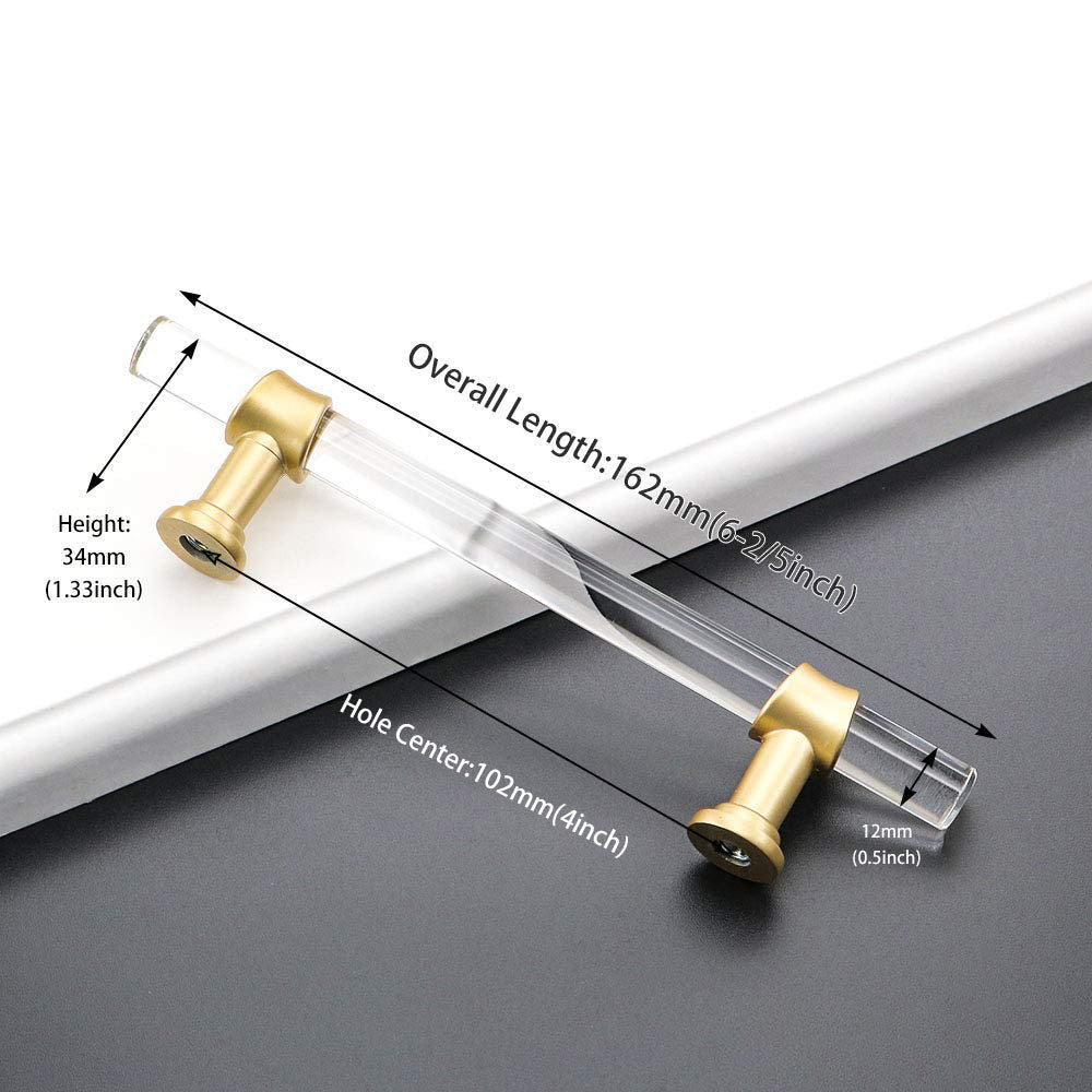 Comforsyco Clear Acrylic Cabinet Pulls and T-Bar Knobs
