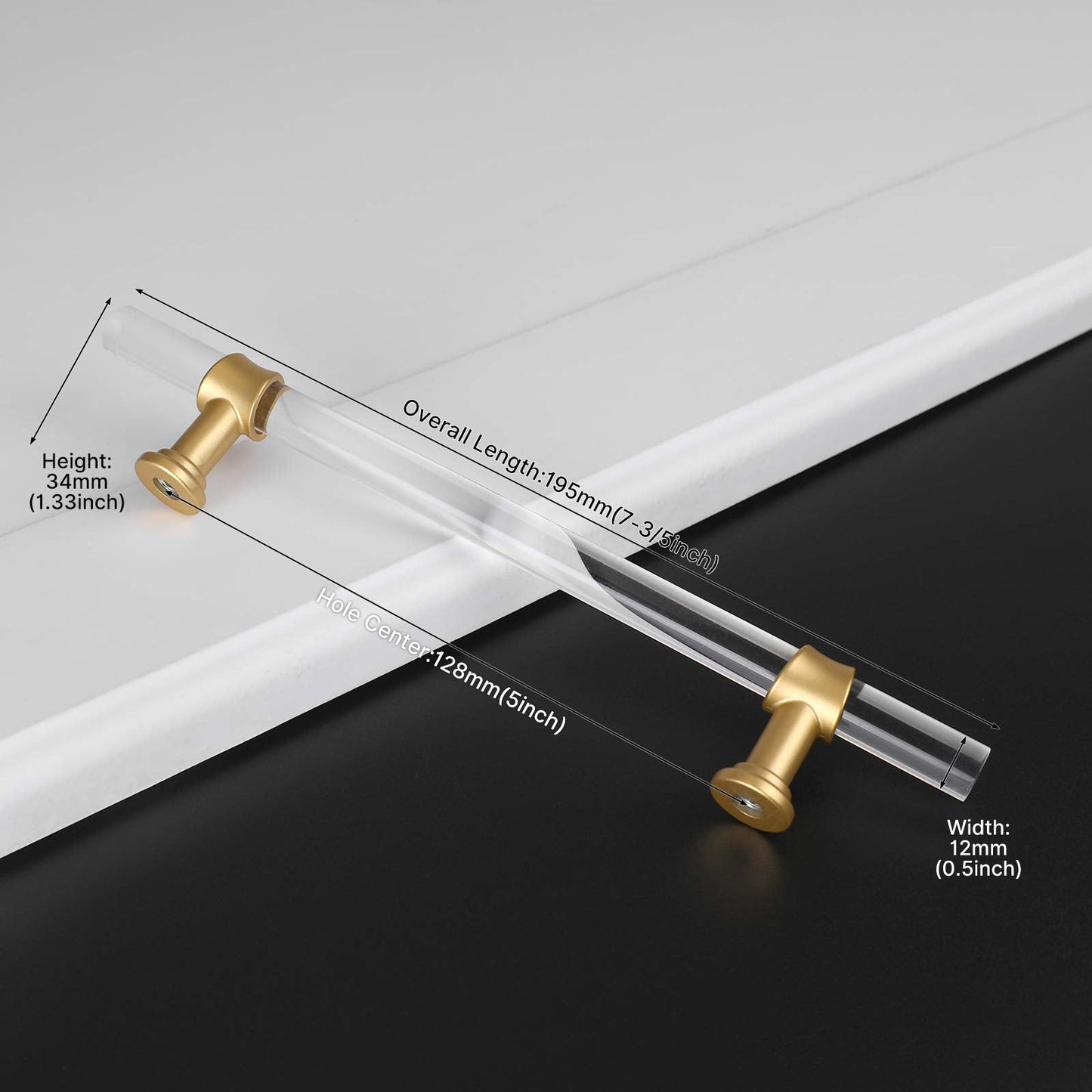 Comforsyco Clear Acrylic Cabinet Pulls and T-Bar Knobs