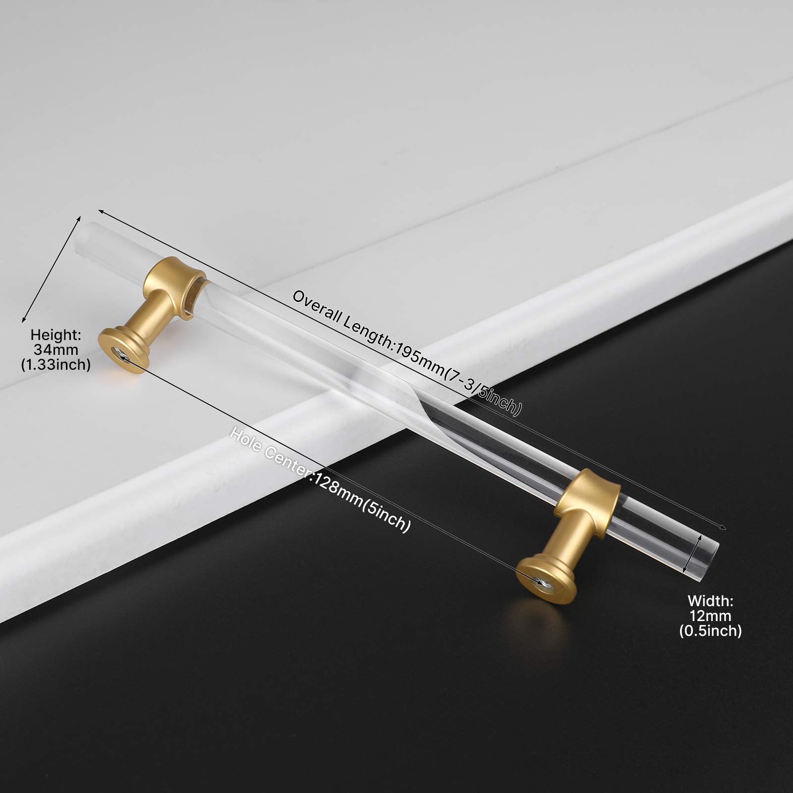 Comforsyco Clear Acrylic Cabinet Pulls and T-Bar Knobs