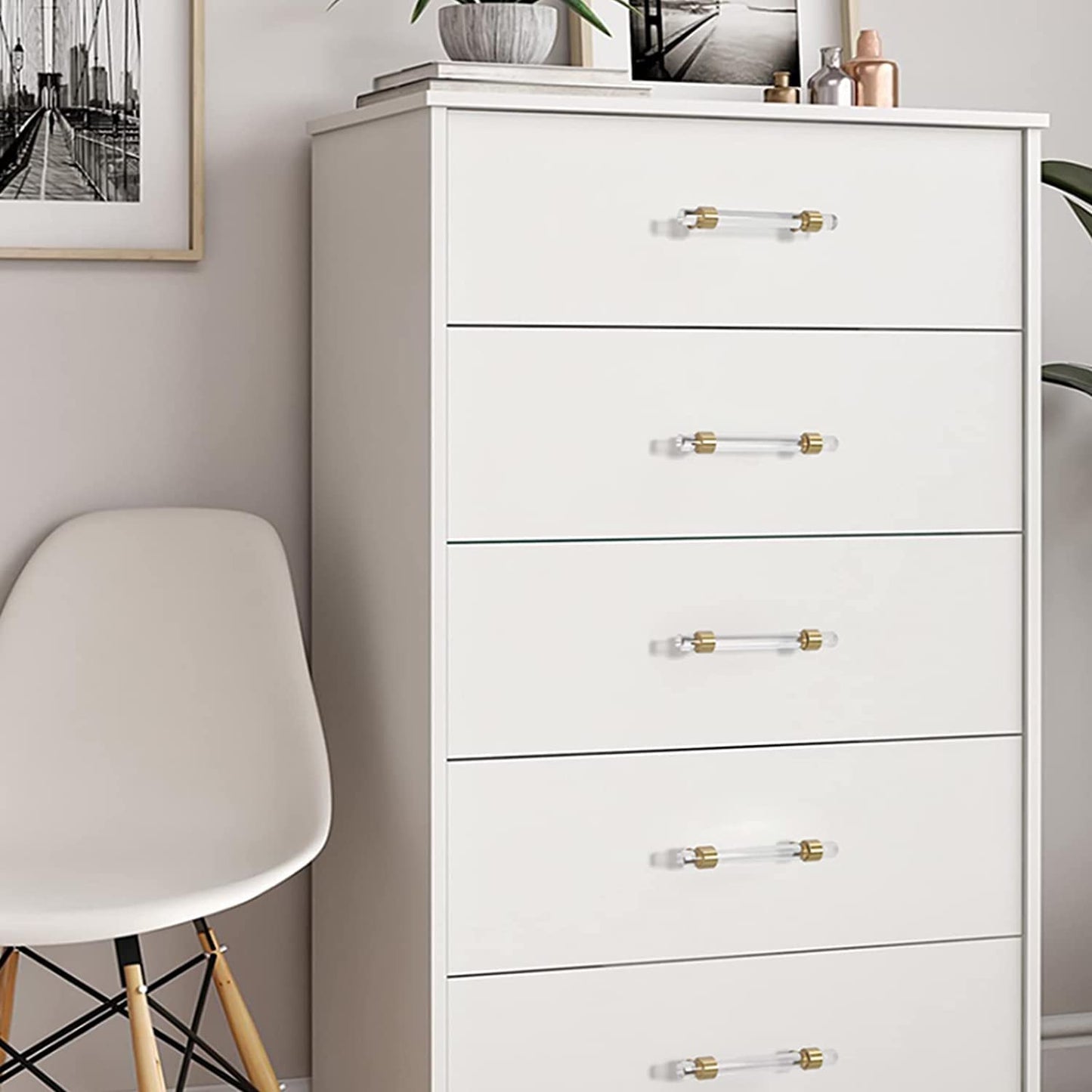 Comforsyco Clear Acrylic Crystal Drawer Knob Dresser Handles