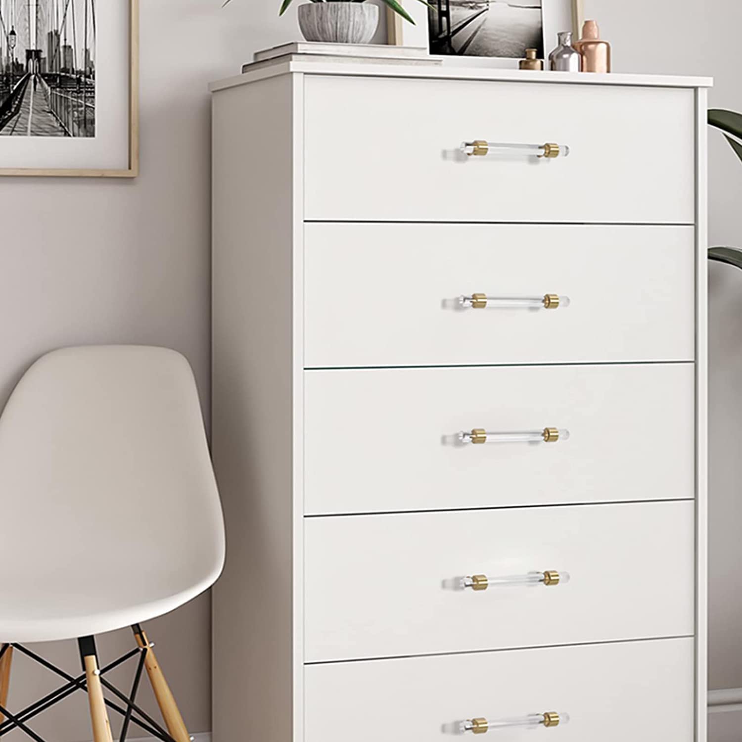Comforsyco Clear Acrylic Crystal Drawer Knob Dresser Handles