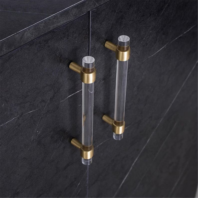 Comforsyco Clear Acrylic Crystal Drawer Knob Dresser Handles