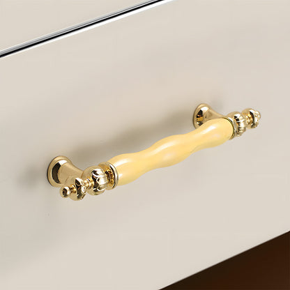 Comforsyco Colorful Ceramic Cabinet Pulls and Knobs with Gold-Tone Trim