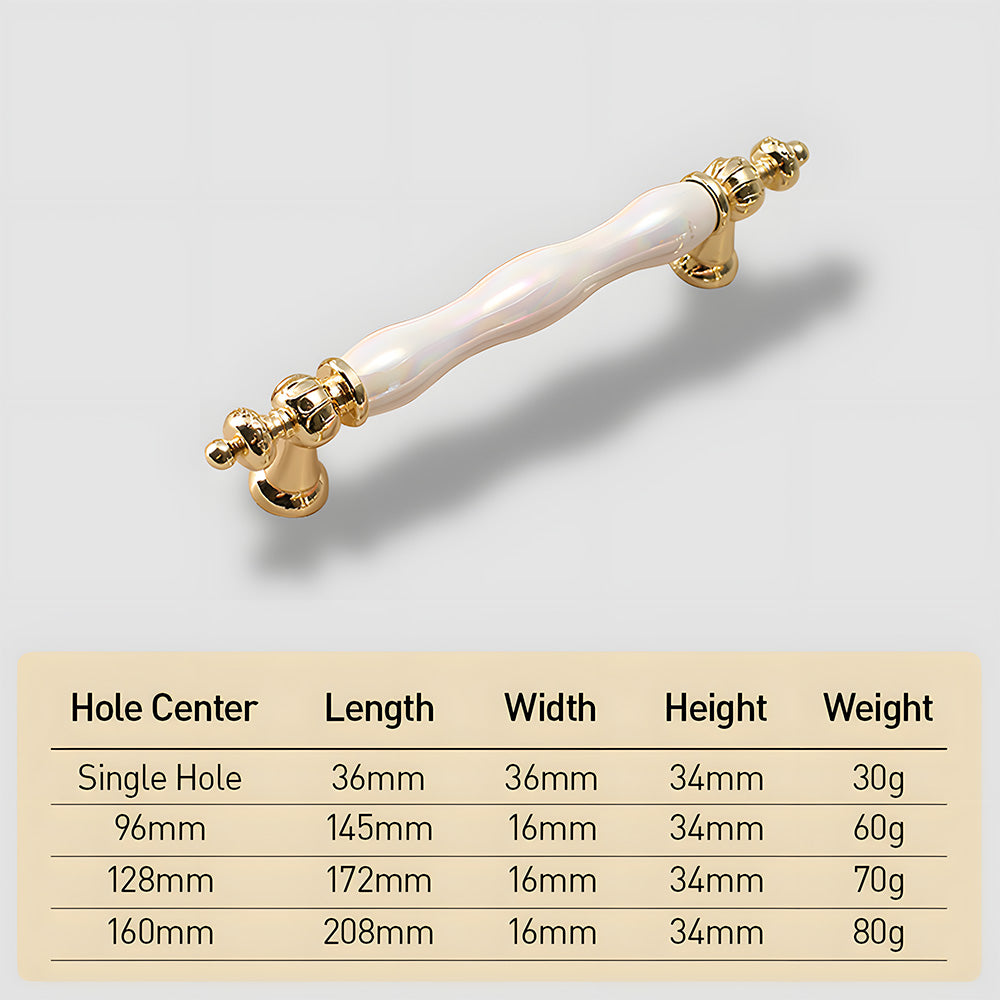 Comforsyco Colorful Ceramic Cabinet Pulls and Knobs with Gold-Tone Trim