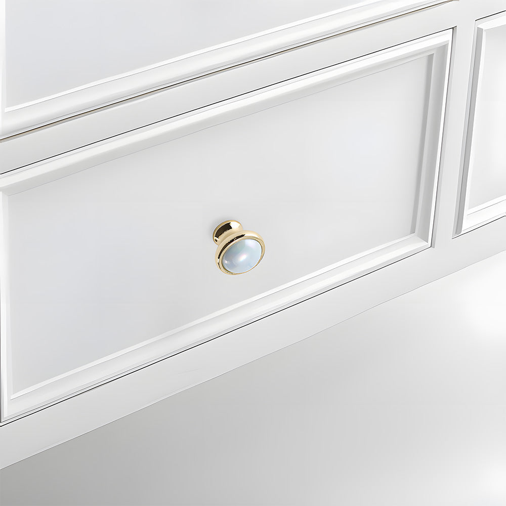 Comforsyco Colorful Ceramic Cabinet Pulls and Knobs with Gold-Tone Trim