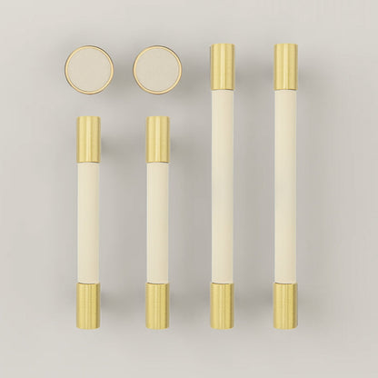 Comforsyco Colorful Leather and Brass Cabinet Pulls and Knobs