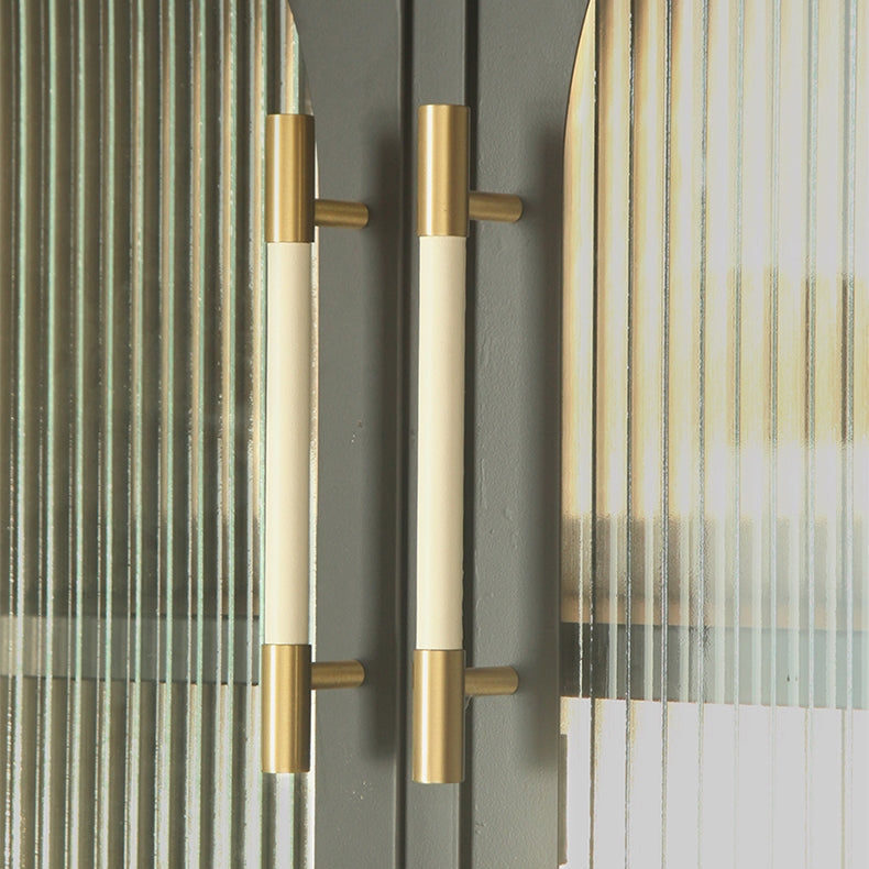 Comforsyco Colorful Leather and Brass Cabinet Pulls and Knobs
