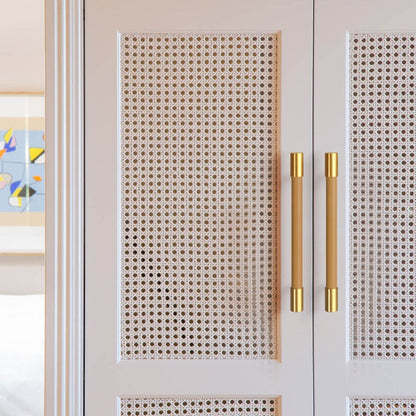Comforsyco Colorful Leather and Brass Cabinet Pulls and Knobs