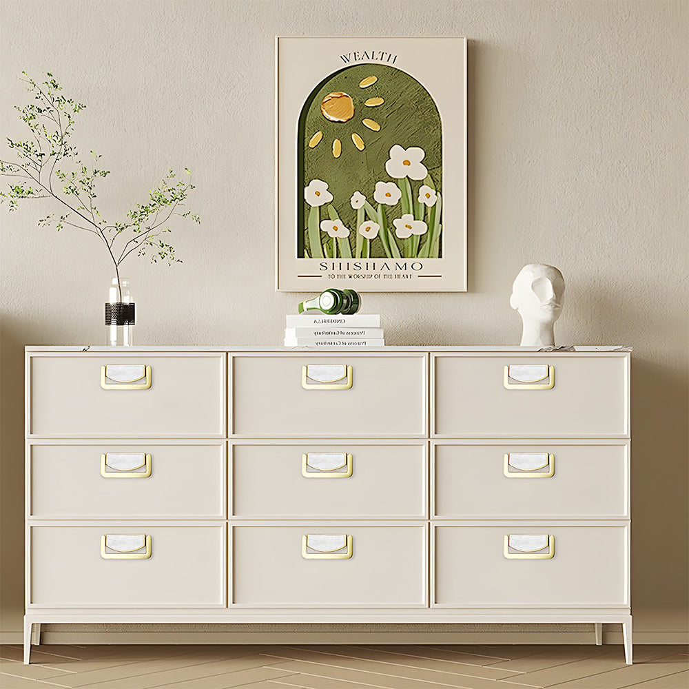 Comforsyco Concealed Ring Shell Inlay Cabinet Pulls, Zinc Alloy Drawer Handles