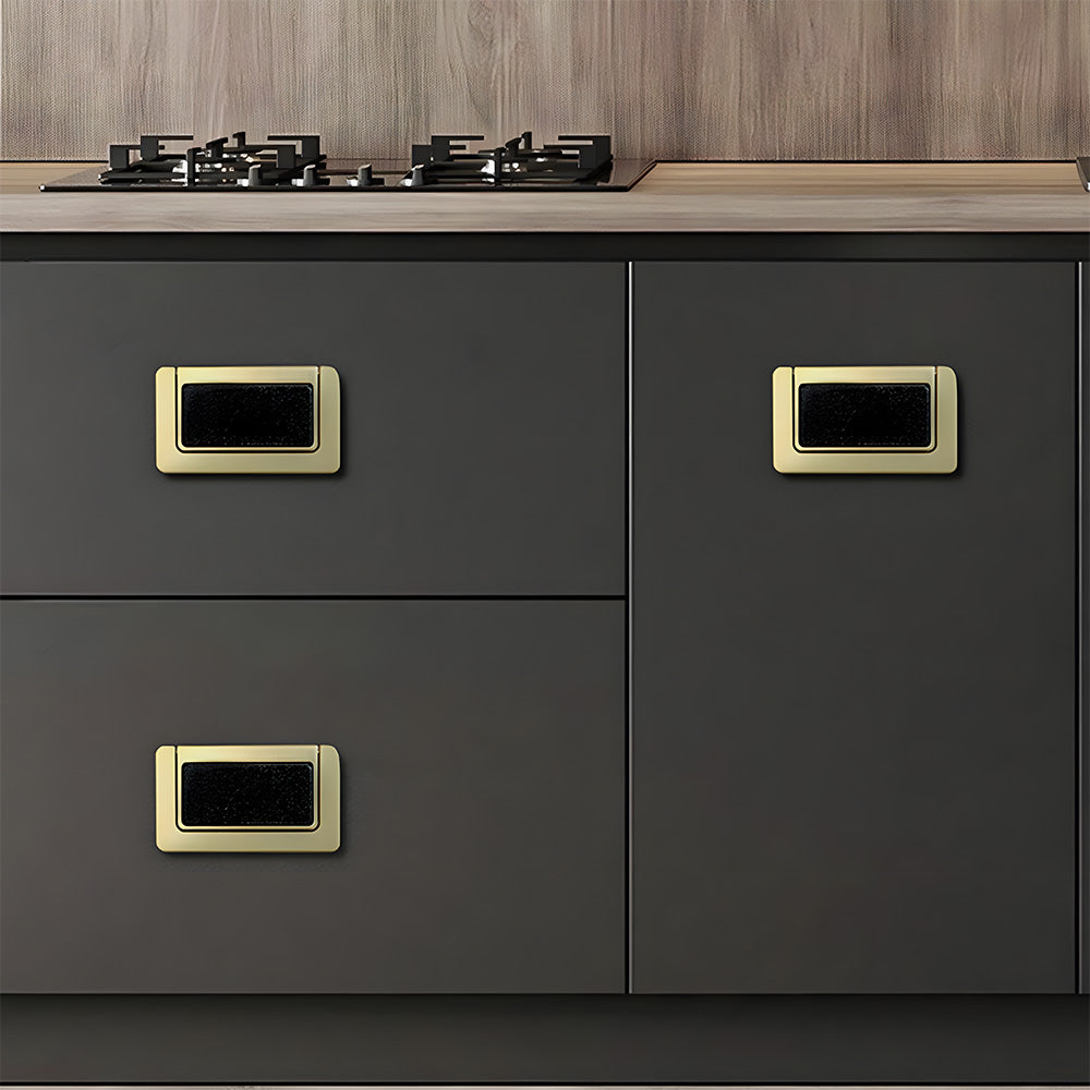 Comforsyco Concealed Ring Shell Inlay Cabinet Pulls, Zinc Alloy Drawer Handles