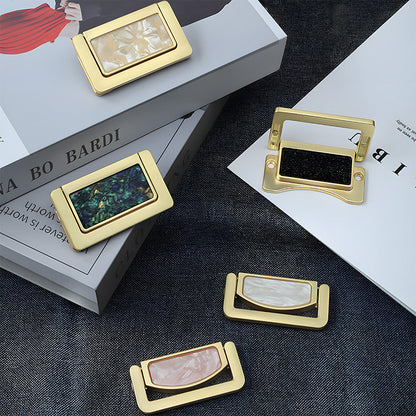 Comforsyco Concealed Ring Shell Inlay Cabinet Pulls, Zinc Alloy Drawer Handles