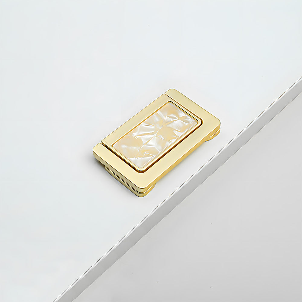 Comforsyco Concealed Ring Shell Inlay Cabinet Pulls, Zinc Alloy Drawer Handles