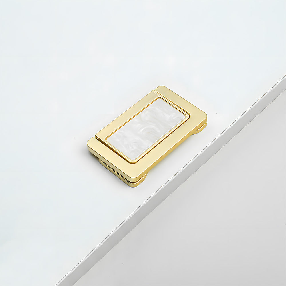 Comforsyco Concealed Ring Shell Inlay Cabinet Pulls, Zinc Alloy Drawer Handles