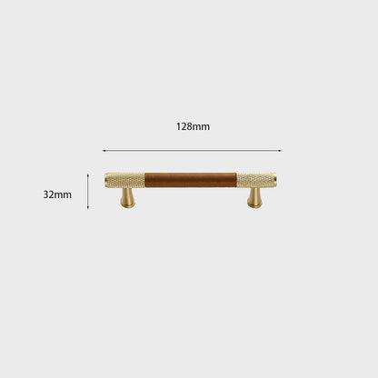 Comforsyco Cowhide Brass Cabinet Pulls and Knobs, Brown / Black Options