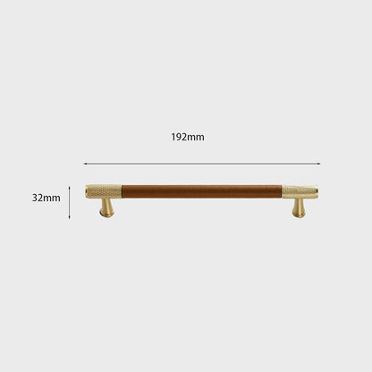Comforsyco Cowhide Brass Cabinet Pulls and Knobs, Brown / Black Options