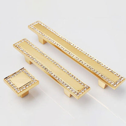 Comforsyco Crystal Glass Cabinet Handles Square Drawer Pulls