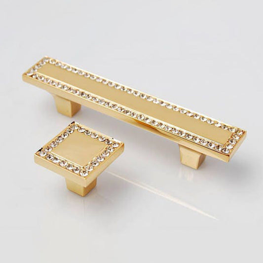 Comforsyco Crystal Glass Cabinet Handles Square Drawer Pulls
