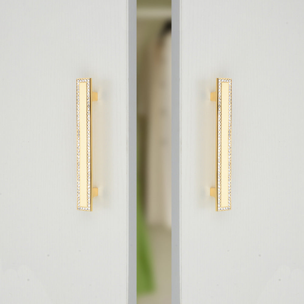 Comforsyco Crystal Glass Cabinet Handles Square Drawer Pulls