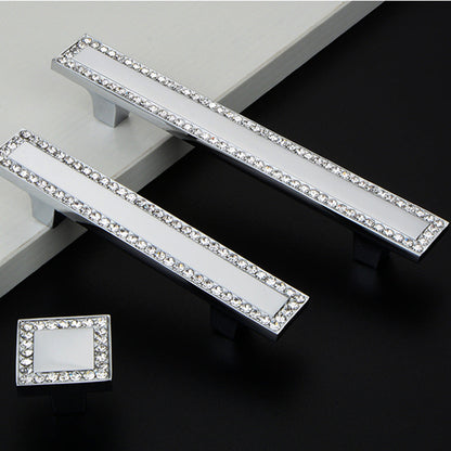 Comforsyco Crystal Glass Cabinet Handles Square Drawer Pulls