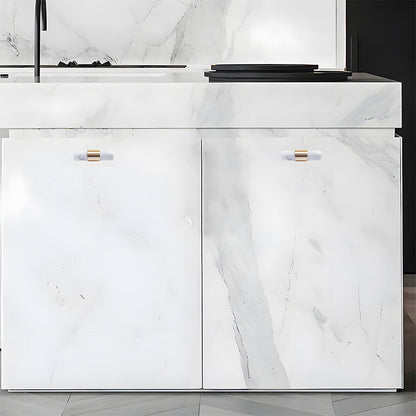 Comforsyco Crystal Marble Brass Cabinet Handles, Drawer Pulls and Knobs