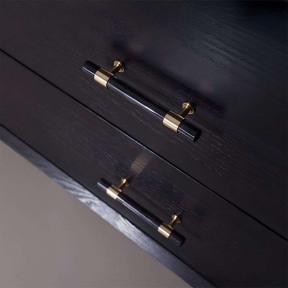 Comforsyco Crystal Marble Brass Cabinet Handles, Drawer Pulls and Knobs