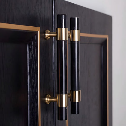 Comforsyco Crystal Marble Brass Cabinet Handles, Drawer Pulls and Knobs