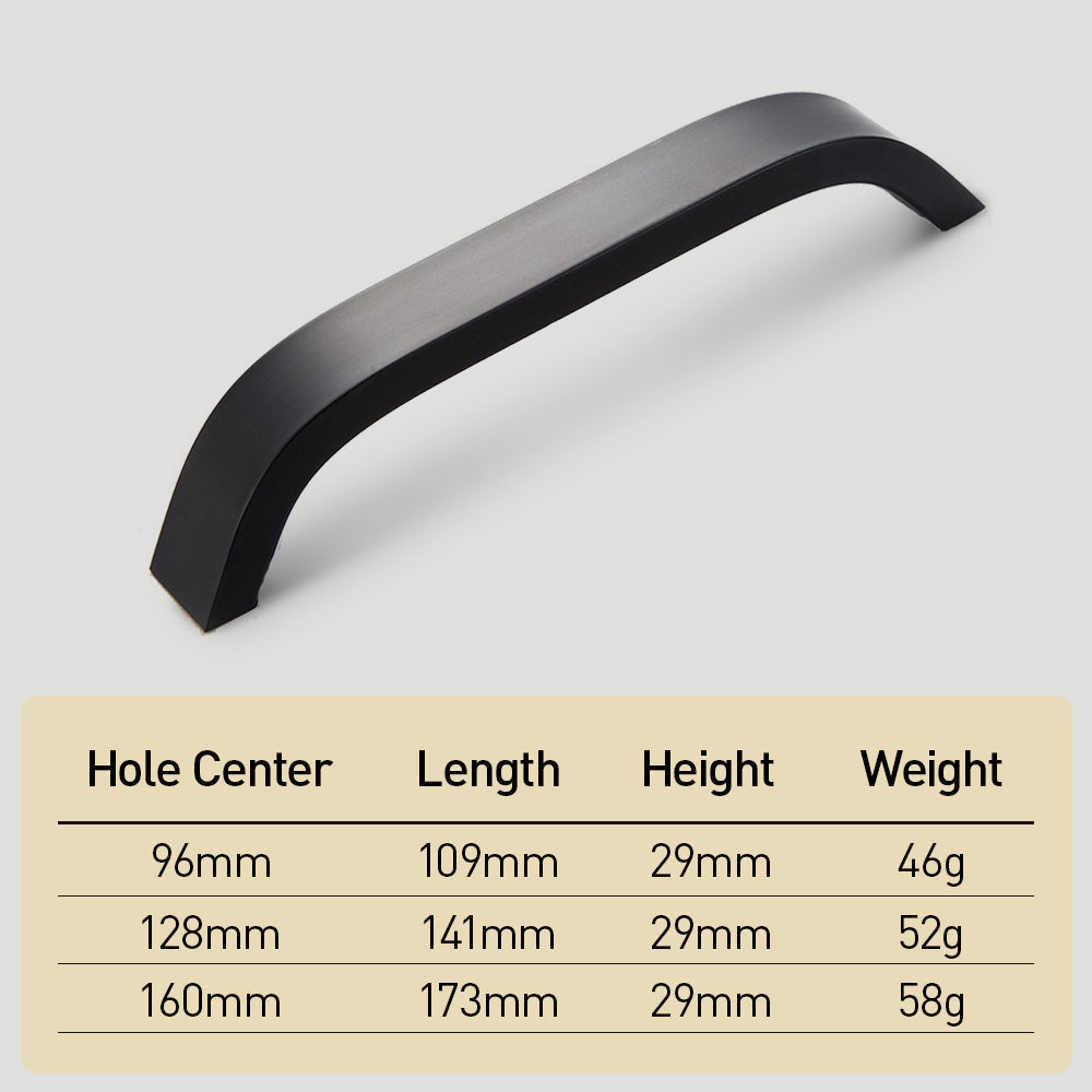 Comforsyco Curved Aluminum Alloy Cabinet Pulls and Drawer Handles