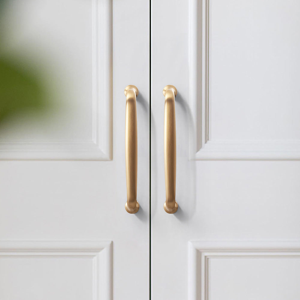 Comforsyco Curved Cabinet Handles, Gold / Black Zinc Alloy