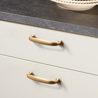 Comforsyco Curved Cabinet Handles, Gold / Black Zinc Alloy