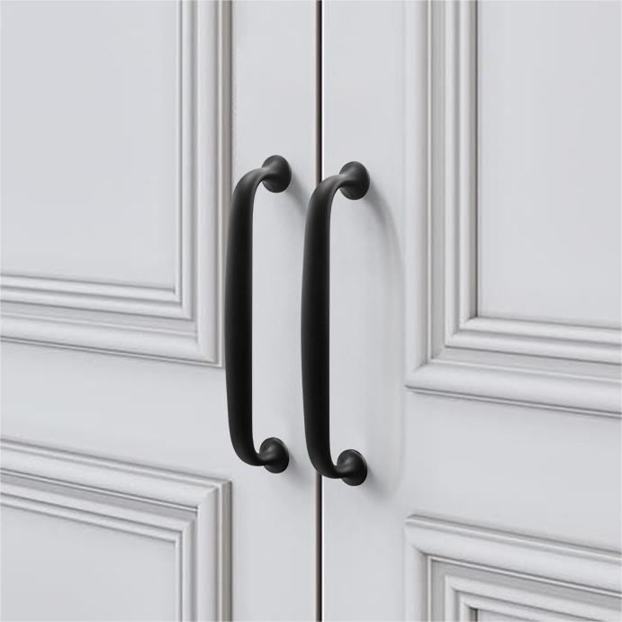 Comforsyco Curved Cabinet Handles, Gold / Black Zinc Alloy