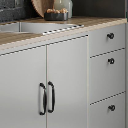 Comforsyco Curved Cabinet Pull Handles and Matching Round Knobs