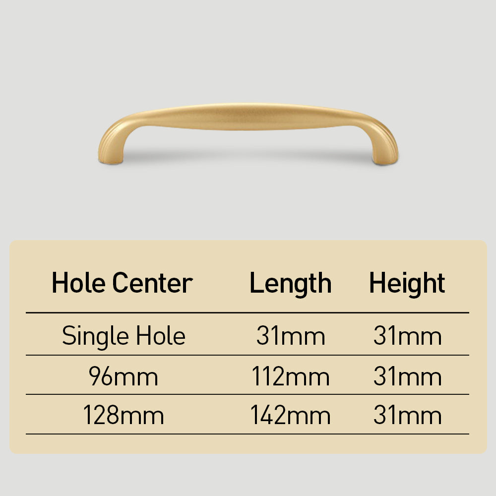 Comforsyco Curved Cabinet Pull Handles and Matching Round Knobs
