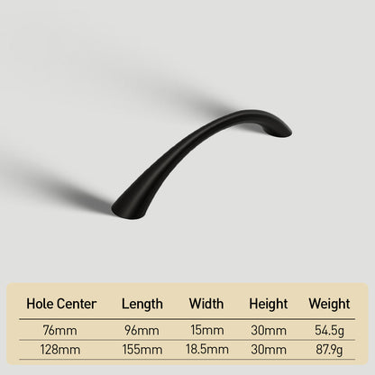 Comforsyco Curved Solid Zinc Alloy Cabinet Handles for Drawers