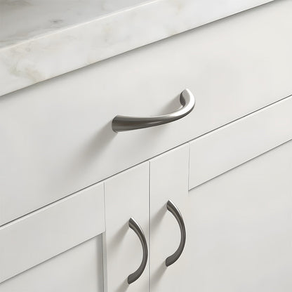 Comforsyco Curved Solid Zinc Alloy Cabinet Handles for Drawers