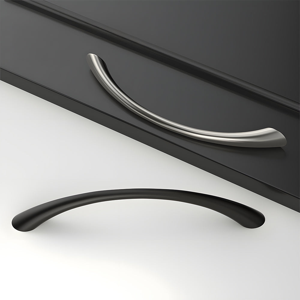 Comforsyco Curved Solid Zinc Alloy Cabinet Handles for Drawers
