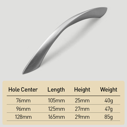 Comforsyco Curved Zinc Alloy Cabinet Handles and Drawer Pulls