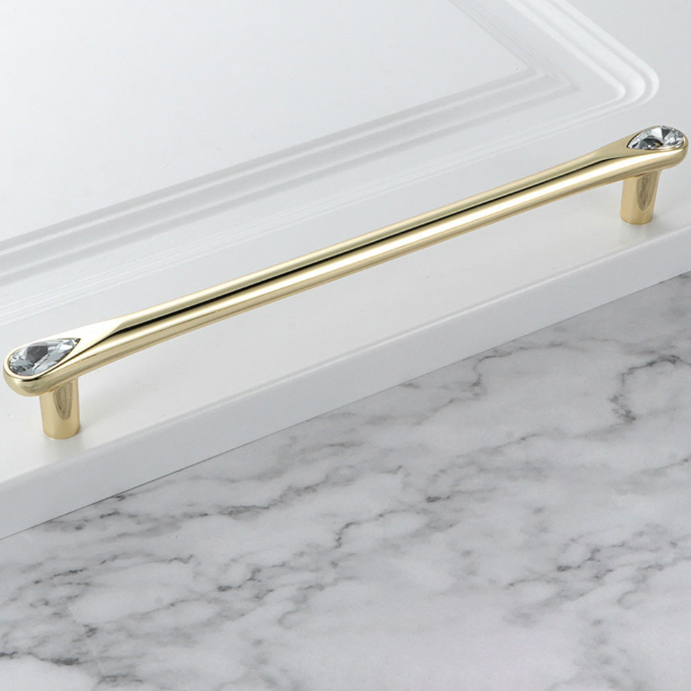 Comforsyco Faceted Crystal Glass Cabinet Pulls and Knobs in Gold