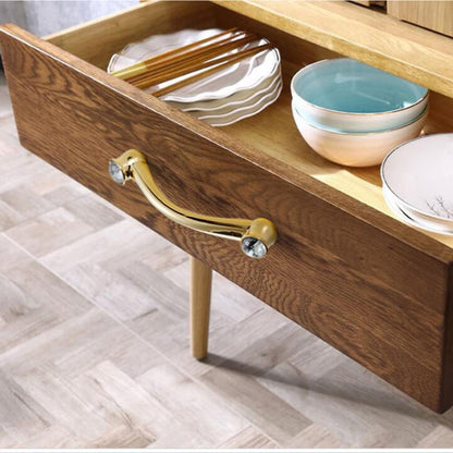 Comforsyco Faceted Crystal Glass Cabinet Pulls and Knobs in Gold