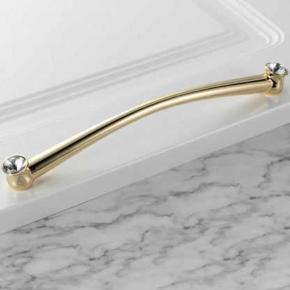 Comforsyco Faceted Crystal Glass Cabinet Pulls and Knobs in Gold